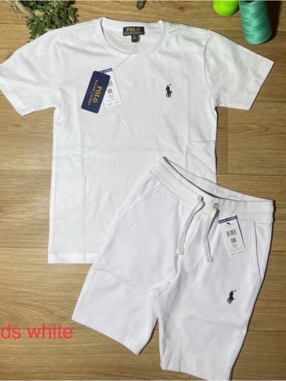 Polo by Ralph Lauren White Kids Short Sleeve Tee & Shorts Set
